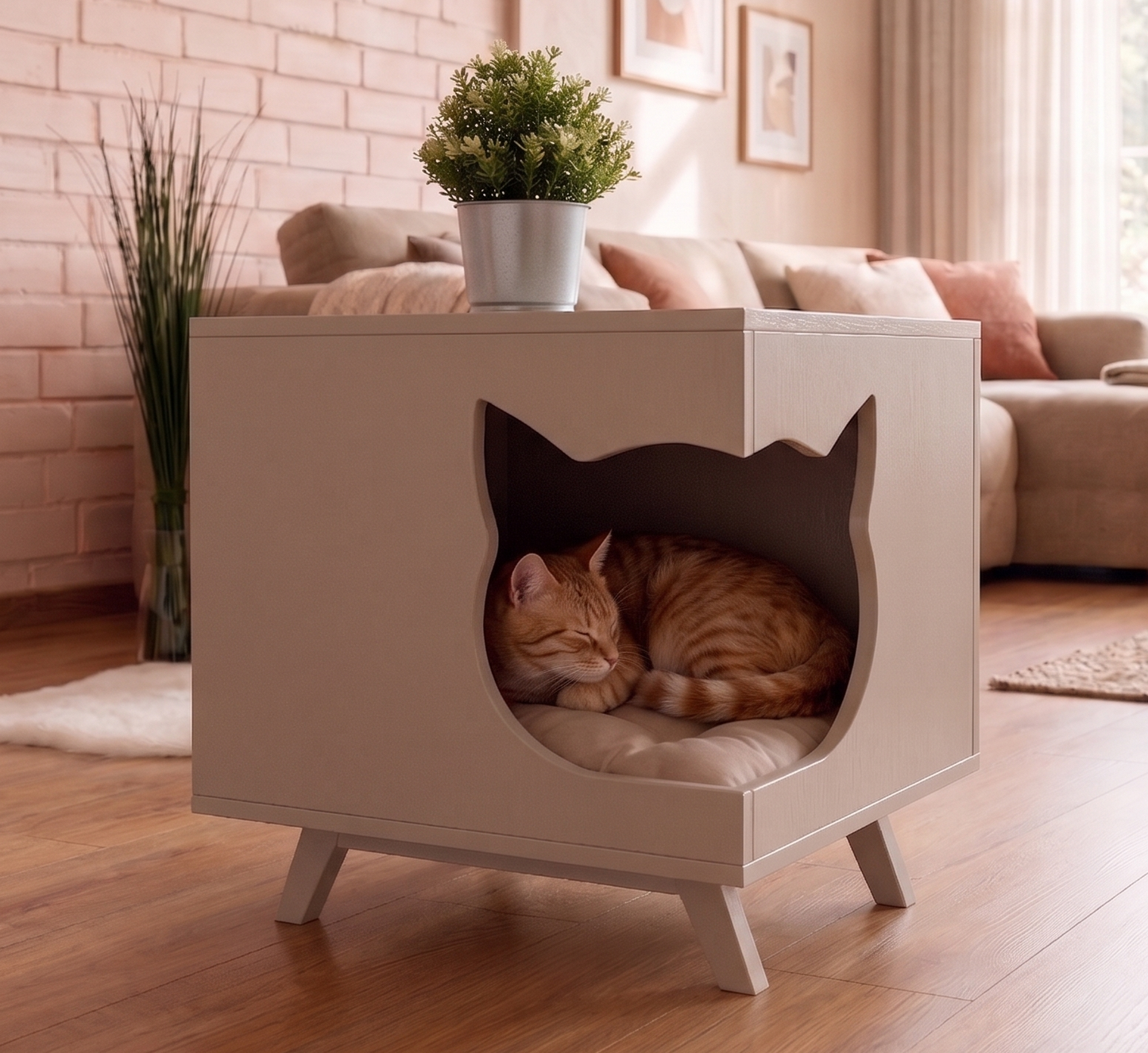 kattenhuis - Uniek meubel - Incl. matras - 45x45 cm