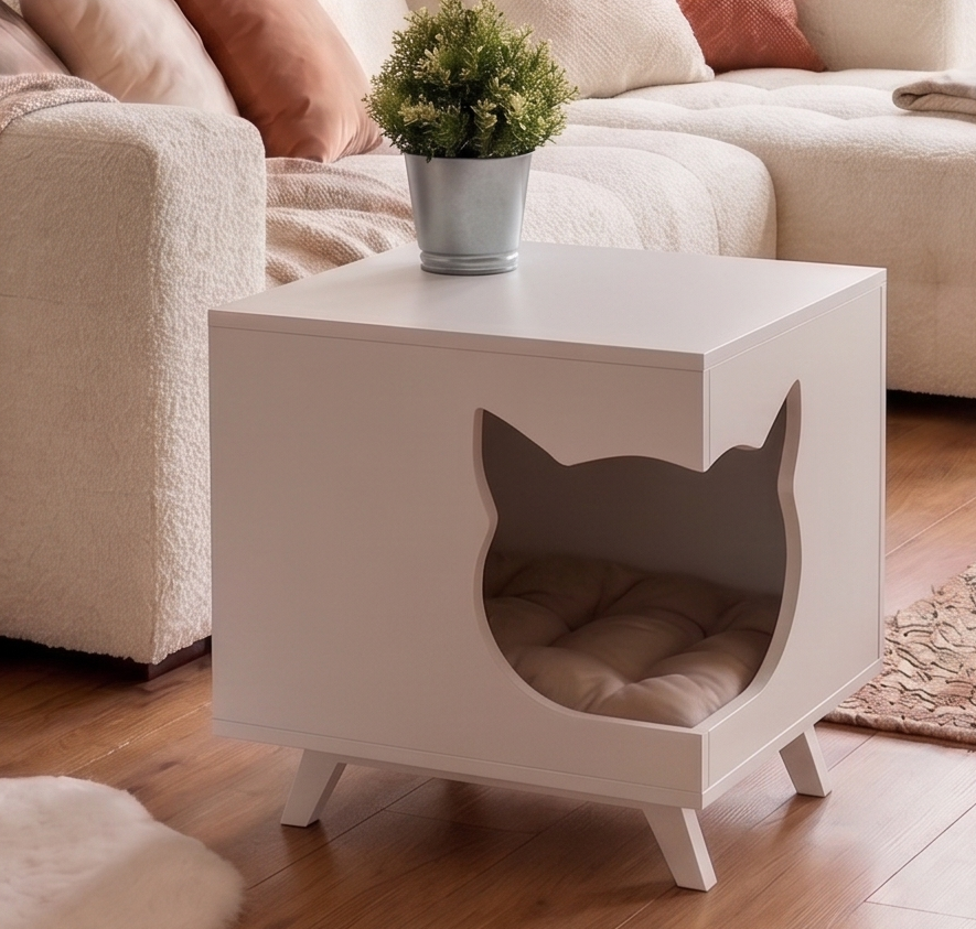 kattenhuis - Uniek meubel - Incl. matras - 45x45 cm